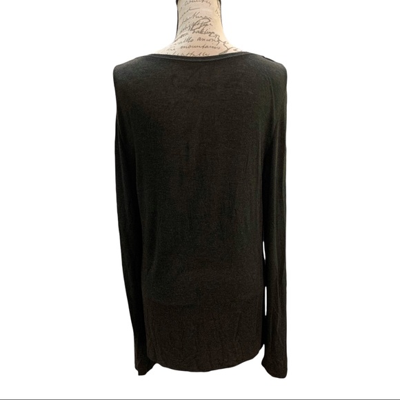 Eileen Fisher Gray Ultma Jewel Neckline L/S Tee M - Picture 4 of 5